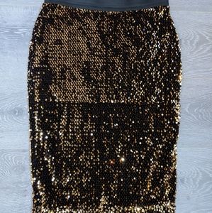 Gold sequin pencil skirt worn maybe twice!